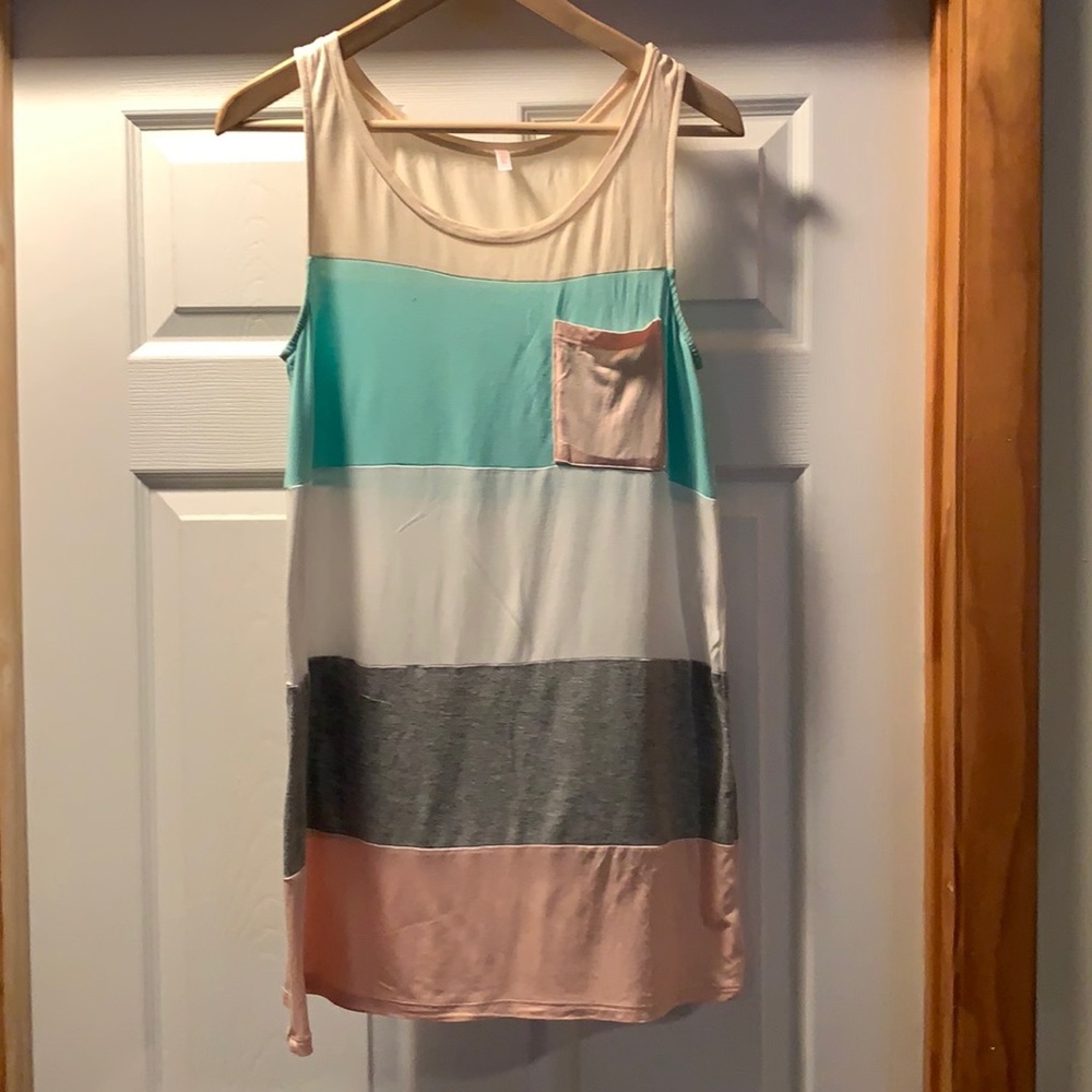 Multi stripe pink blush tank small